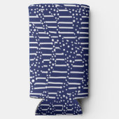 Spots and Stripes 2 - Blue and White Seltzer Blikjeskoeler (Achterkant)