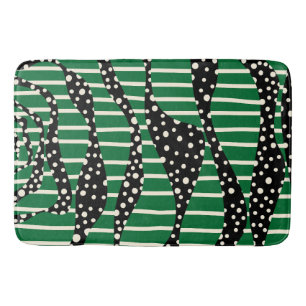 Spots and Stripes 2 - Green, Cream and Black Badmat