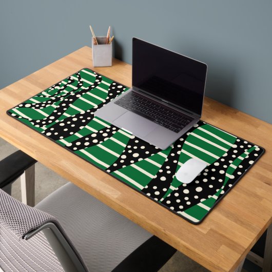 Spots and Stripes 2 - Green, Cream and Black Bureaumat (Kantoor 2)