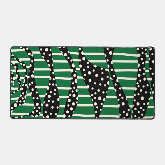 Spots and Stripes 2 - Green, Cream and Black Bureaumat (Voorkant)