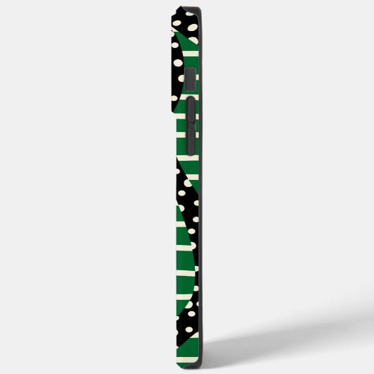 Spots and Stripes 2 - Green, Cream and Black Case-Mate iPhone Case (Achterkant / Links)