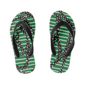Spots and Stripes 2 - Green, Cream and Black Kinder Teenslippers (Voetbed)