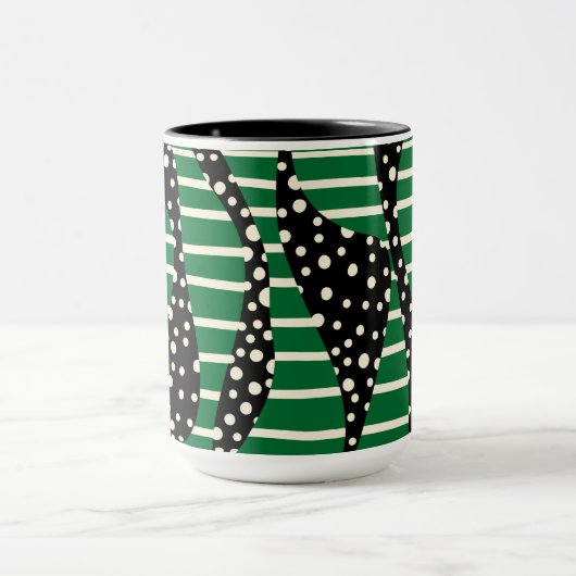 Spots and Stripes 2 - Green, Cream and Black Mok (Midden)