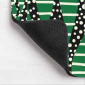 Spots and Stripes 2 - Green, Cream and Black Muismat (Hoek)