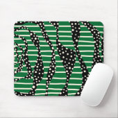 Spots and Stripes 2 - Green, Cream and Black Muismat (Met muis)