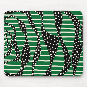 Spots and Stripes 2 - Green, Cream and Black Muismat