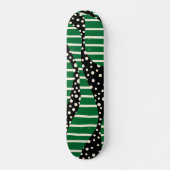 Spots and Stripes 2 - Green, Cream and Black Persoonlijk Skateboard (Voorkant)