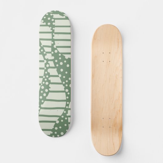 Spots and Stripes 2 - Green Persoonlijk Skateboard (Voorkant)