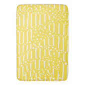 Spots and Stripes 2 - Lemon Yellow and White Badmat (Voorkant Verticaal)