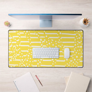 Spots and Stripes 2 - Lemon Yellow and White Bureaumat