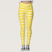 Spots and Stripes 2 - Lemon Yellow and White Leggings (Voorkant)