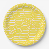 Spots and Stripes 2 - Lemon Yellow and White Papieren Bordje (Voorkant)