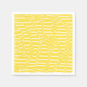 Spots and Stripes 2 - Lemon Yellow and White Servet
