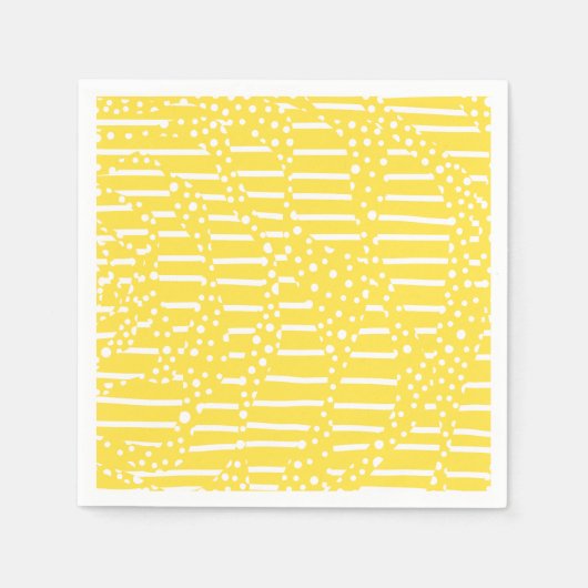 Spots and Stripes 2 - Lemon Yellow and White Servet (Voorkant)