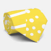 Spots and Stripes 2 - Lemon Yellow and White Stropdas (Opgerold)