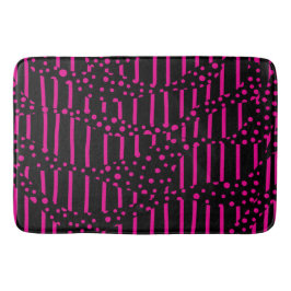 Spots and Stripes 2 - Magenta en Black Badmat