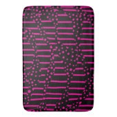 Spots and Stripes 2 - Magenta en Black Badmat (Voorkant Verticaal)