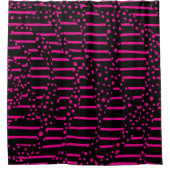 Spots and Stripes 2 - Magenta en Black Douchegordijn (Voorkant)