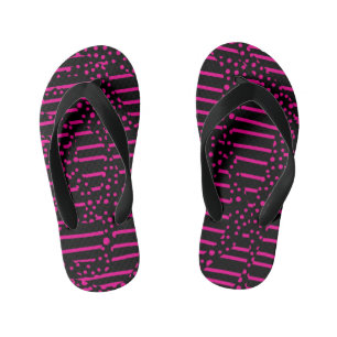 Spots and Stripes 2 - Magenta en Black Kinder Teenslippers