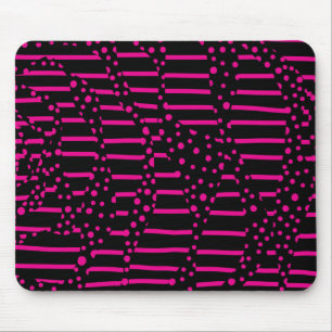 Spots and Stripes 2 - Magenta en Black Muismat