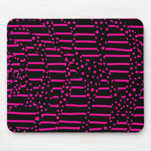 Spots and Stripes 2 - Magenta en Black Muismat (Voorkant)