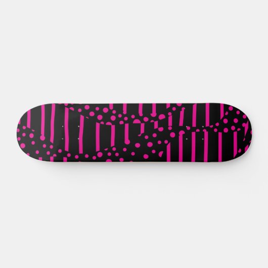 Spots and Stripes 2 - Magenta en Black Persoonlijk Skateboard (Horizontaal)