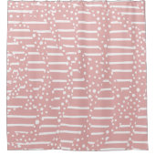 Spots and Stripes 2 - Roze en wit Douchegordijn (Voorkant)