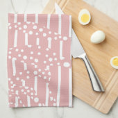 Spots and Stripes 2 - Roze en wit Theedoek (Quarter Fold)