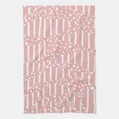 Spots and Stripes 2 - Roze en wit Theedoek (Verticaal)