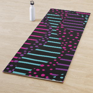 Spots and Stripes 2 - Roze, Paars, blauw en zwart Yogamat