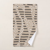 Spots and Stripes 2 - Taupe, Black en White Bad Handdoek (Handdoek)