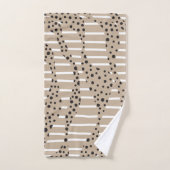 Spots and Stripes 2 - Taupe, Black en White Bad Handdoek (Handdoek)