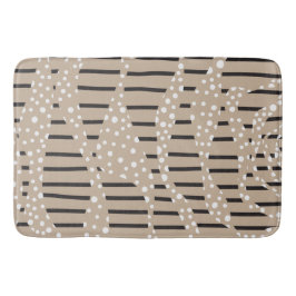 Spots and Stripes 2 - Taupe, Black en White Badmat
