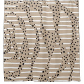 Spots and Stripes 2 - Taupe, Black en White Douchegordijn (Voorkant)