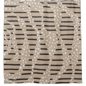 Spots and Stripes 2 - Taupe, Black en White Douchegordijn (Voorkant)