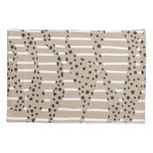 Spots and Stripes 2 - Taupe, Black en White Kussensloop (Achterkant-Links)
