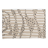 Spots and Stripes 2 - Taupe, Black en White Kussensloop (Voorkant-Rechts)