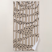 Spots and Stripes 2 - Taupe, Black en White Strandlaken (Voorkant)