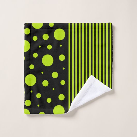Spots and Stripes - Lime Green Bad Handdoek (Wasdoekje)