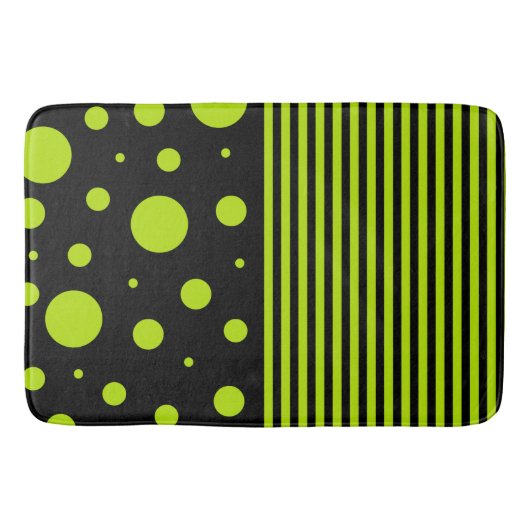 Spots and Stripes - Lime Green Badmat (Voorkant)