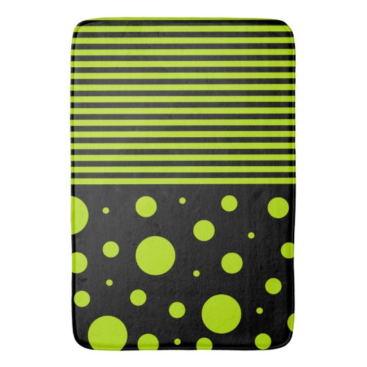 Spots and Stripes - Lime Green Badmat (Voorkant Verticaal)