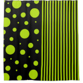 Spots and Stripes - Lime Green Douchegordijn (Voorkant)