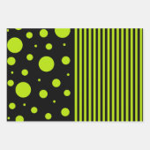 Spots and Stripes - Lime Green Inpakpapier Vel (Voorkant 3)