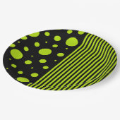Spots and Stripes - Lime Green Papieren Bordje (Gekanteld)