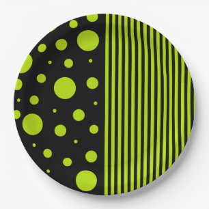 Spots and Stripes - Lime Green Papieren Bordje