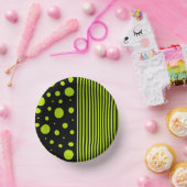 Spots and Stripes - Lime Green Papieren Kommen (Feest)