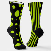 Spots and Stripes - Lime Green Sokken (Gebogen)