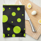 Spots and Stripes - Lime Green Theedoek (Quarter Fold)