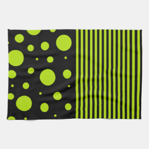 Spots and Stripes - Lime Green Theedoek