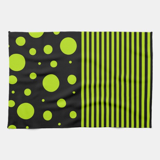 Spots and Stripes - Lime Green Theedoek (Horizontaal)